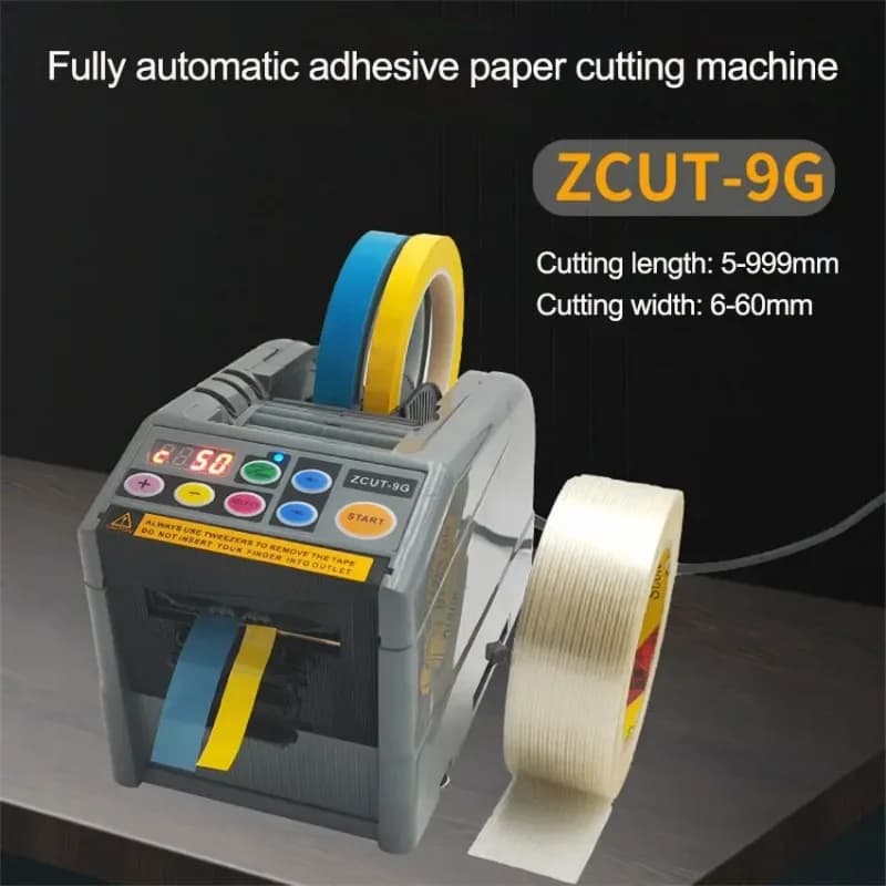 6-60mm Width Automatic Electric Adhesive Tape Dispenser Cutter Cutting Machine ZCUT-9G Vinyl Transparent Tape Slitting Machine