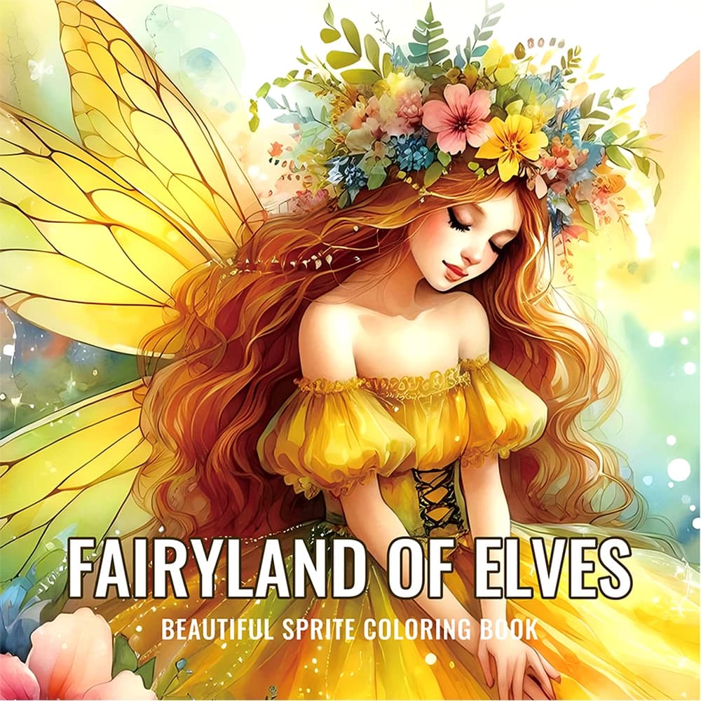 Fairyland of Elves Coloring Book for Adults Anti Anxiety Stress Relief DIY Painting Drawing Art Activity Book Perfect Gift