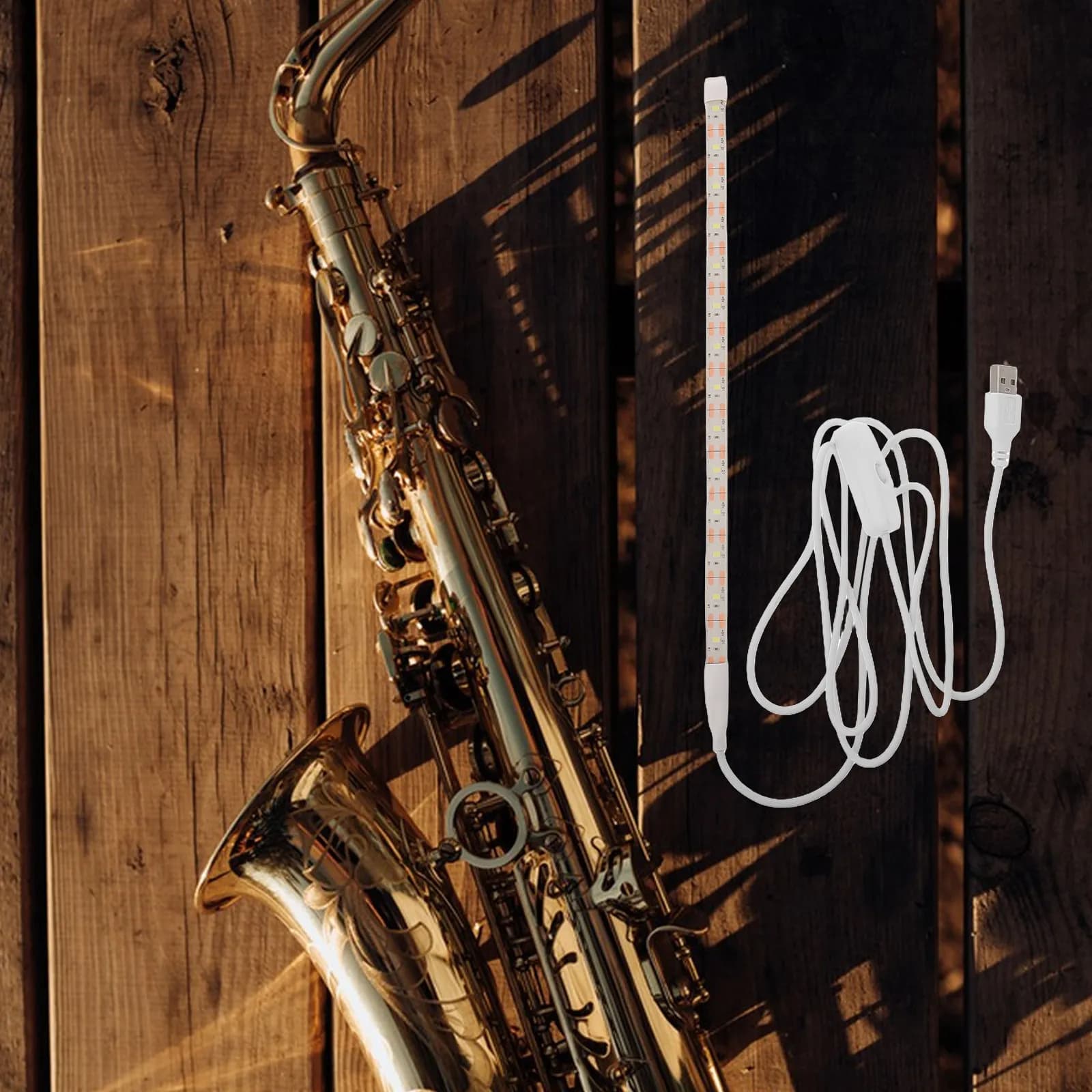 Saxophone Flute Clarinet Oboe Leak Detection Light USB LED Strip for Woodwind Instrument Repair Maintenance Tool