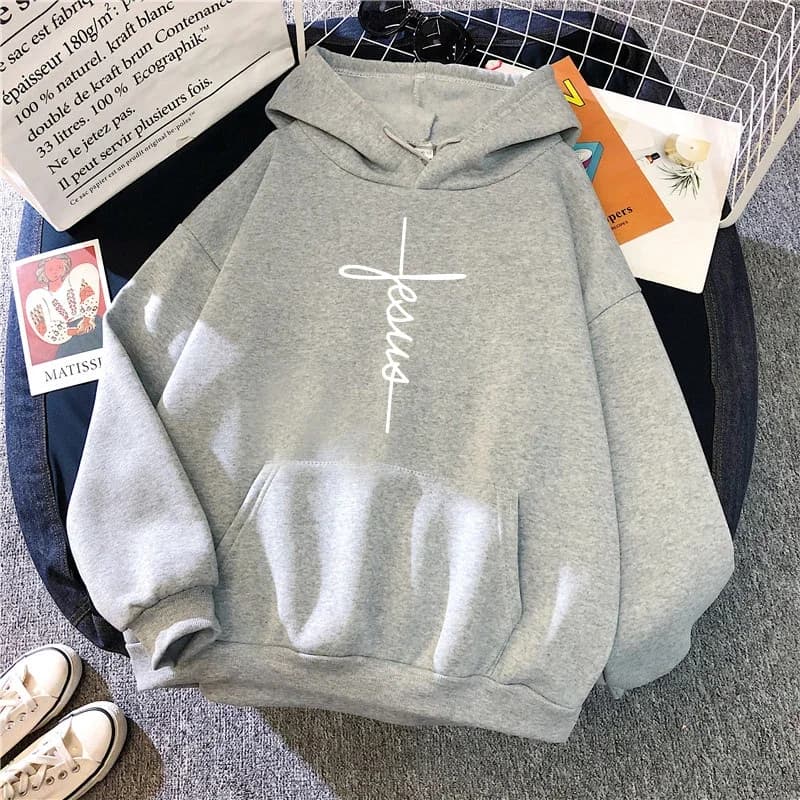 Felpe con cappuccio da donna con stampa di fede Felpe con cappuccio sportive casual quotidiane per tutte le stagioni 2025 Pullover allentato caldo comfort all'aperto per la casa femminile