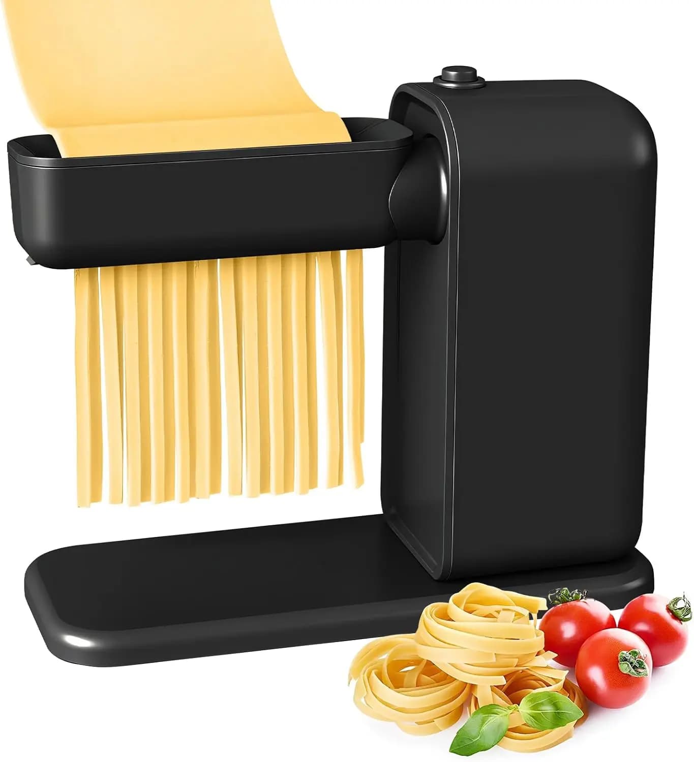 Macchina per pasta elettrica 3 in 1 con rulli, taglierine per spaghetti e fettuccine, macchina per noodle domestica in nero