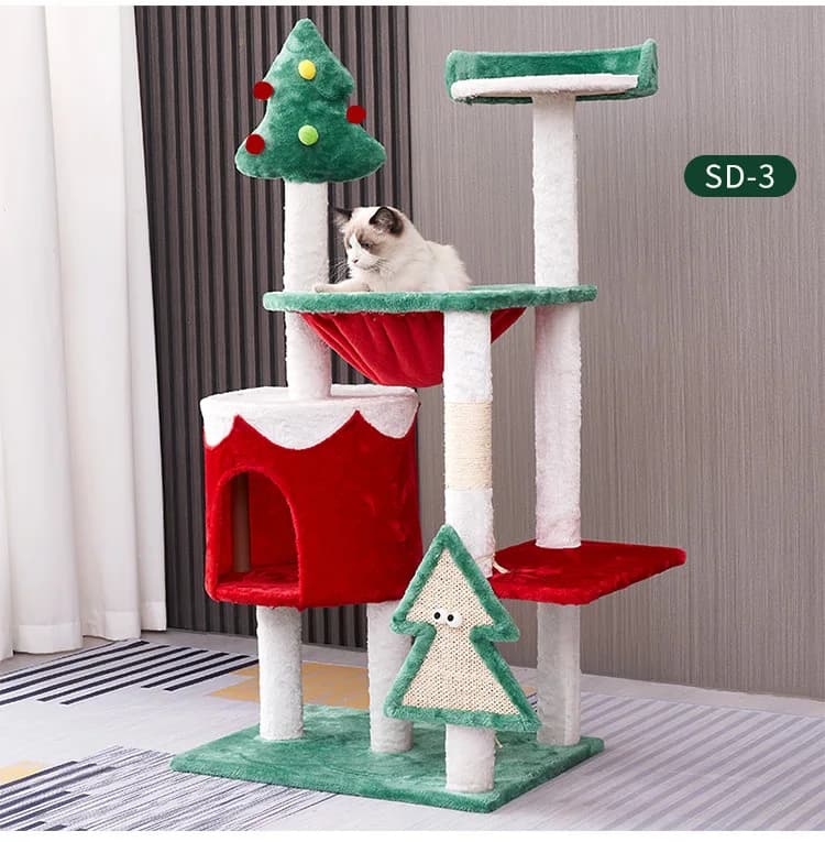 Christmas series cat climbing frame nest tree scratching board sisal villa integrated toy