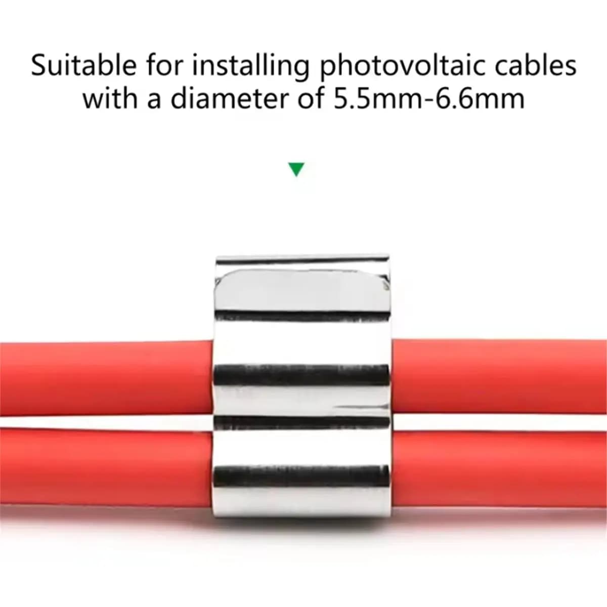 HITL 50 Pezzi Clip per Cavi Pannello Solare in Acciaio Inossidabile, Kit di Gestione Cavi per Moduli Fotovoltaici per Applicazioni Solari, Rimorchi, Barche