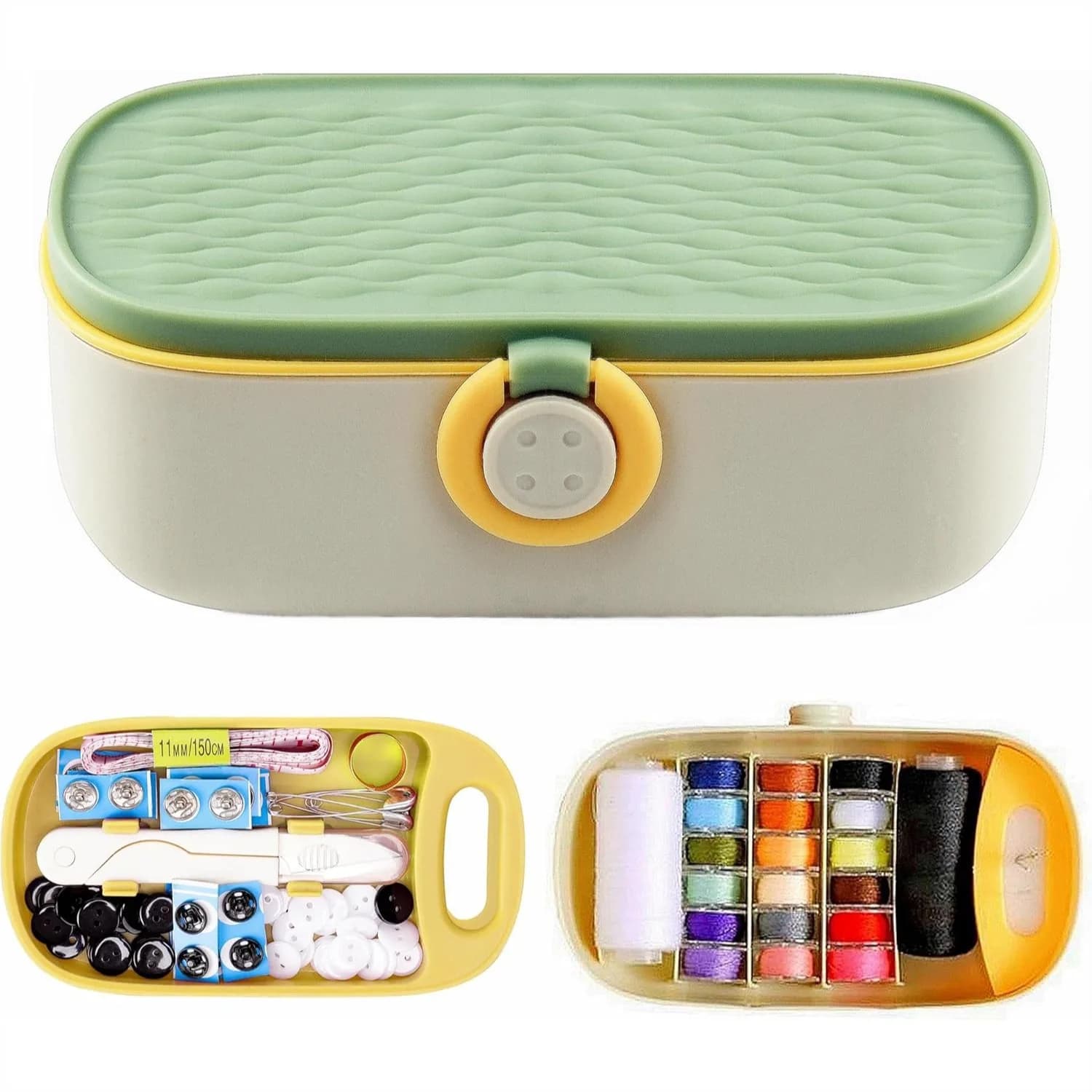 Kit da Cucito, 135 Pezzi, Set di Riparazione per la Famiglia con Custodia da Viaggio, 18 Colori di Filo, Aghi, Forbici, Ditali, Nastro Adesivo