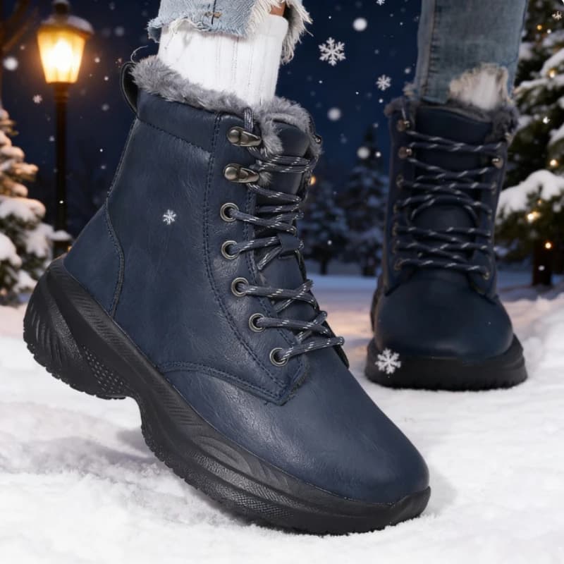 Stivali da neve da donna spessi invernali con plateau Stivaletti in pelliccia calda antiscivolo Stivali da moto da trekking all'aperto in peluche Scarpe casual da donna