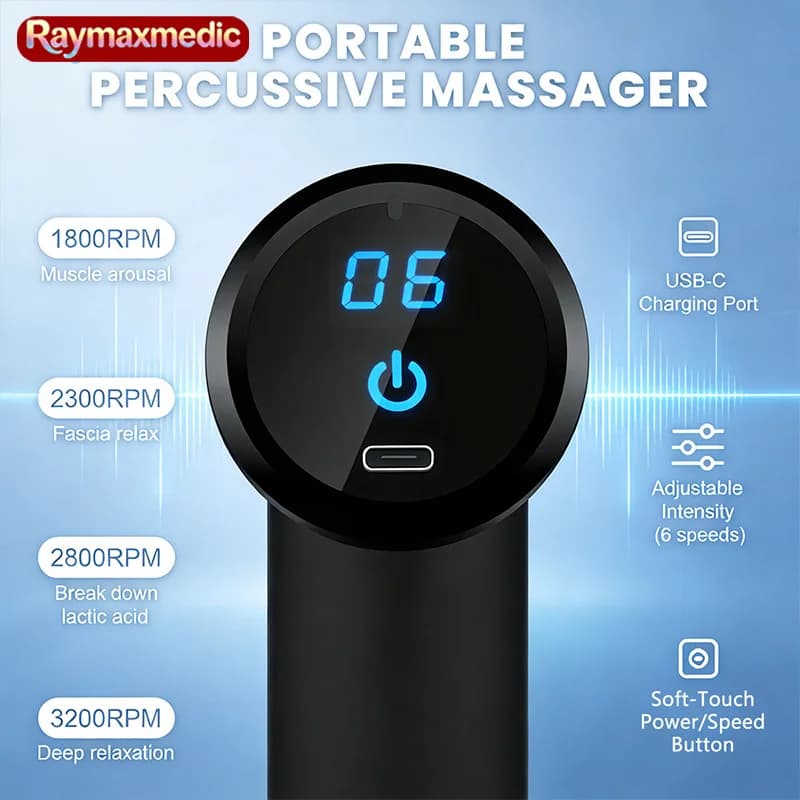 Raymax USB Massage Gun, Muscular Massage Machine, Muscle Relaxation Fitness Equipment and Collo Massage