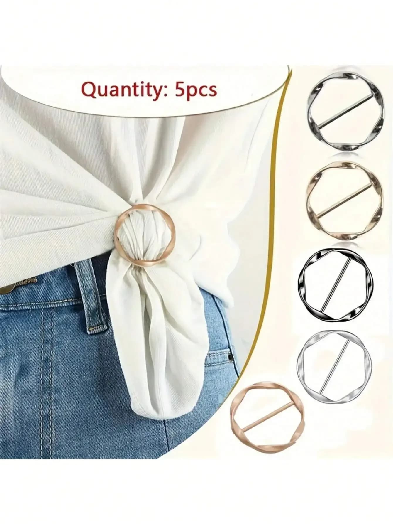 Latest DesignHot Sale5Pcs Alloy Clothing Buckles T-Shirt Waist Corner Knot Buckle