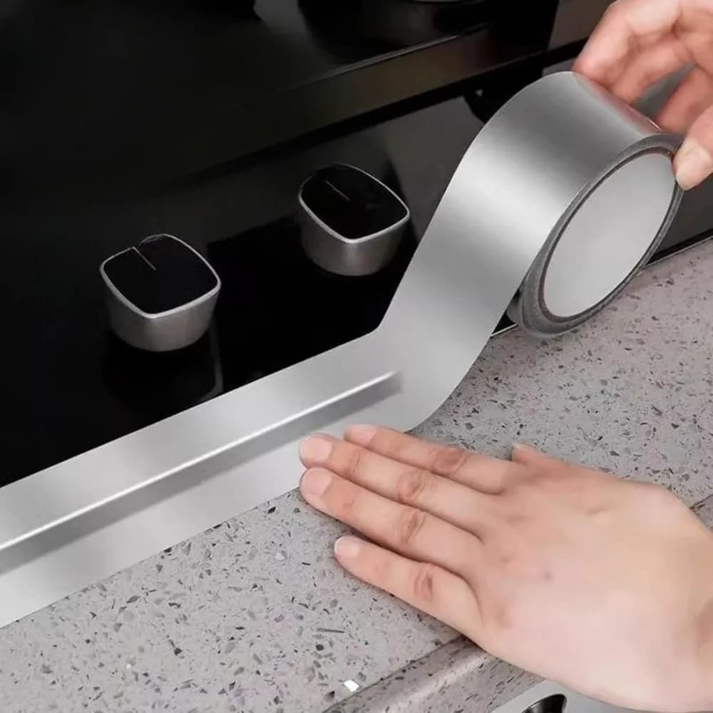 Aluminum Sheet Tape Heat Resistant And Thermo Insulating Kitchen Washer Stove Stainless Steel Tape Waterproof and self-adhesive