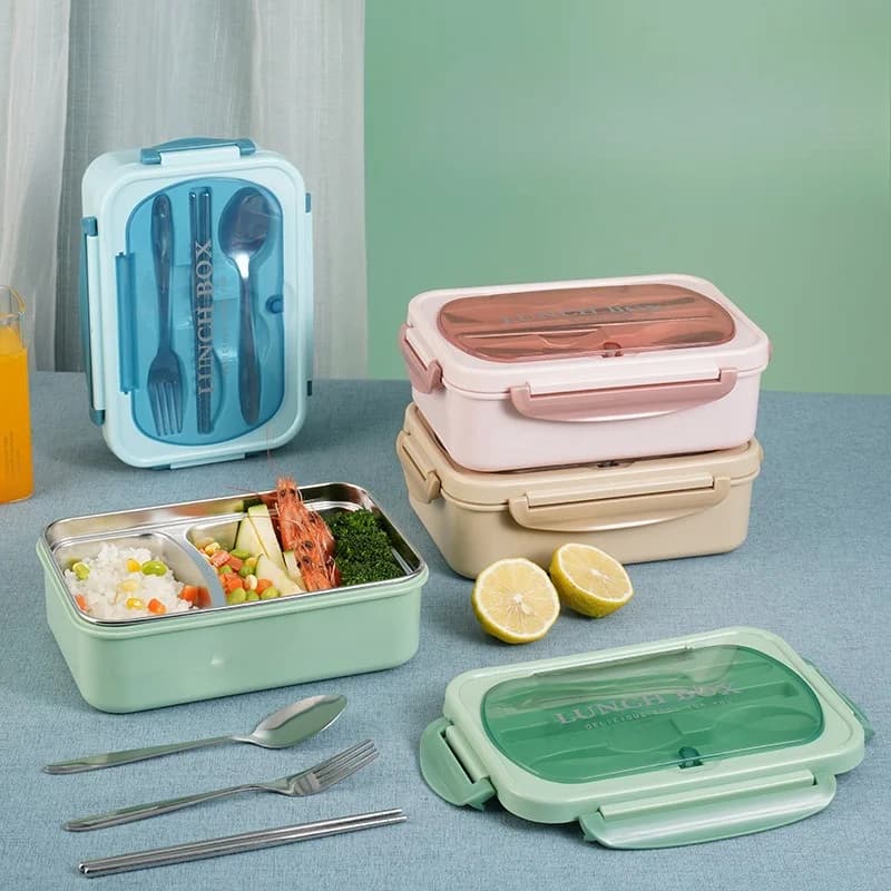 1 contenitore per il pranzo Bento Box per adulti, contenitori per adulti, uomini e donne, con 3 scomparti, contenitore per alimenti per il pranzo, per il ritorno a scuola