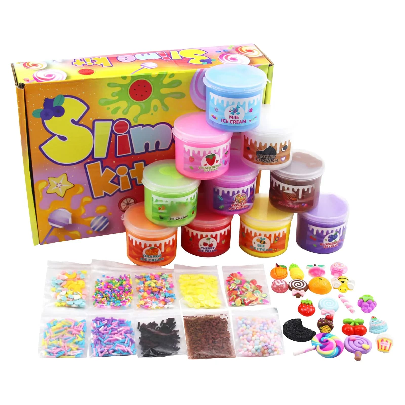 Kit Slime 2Crystal Soil Fai da Te, Set Creativo per Gioco Sensoriale Estensibile, Non Tossico, Divertente, per Feste, Forniture Colorate per Slime, Giocattoli Artistici