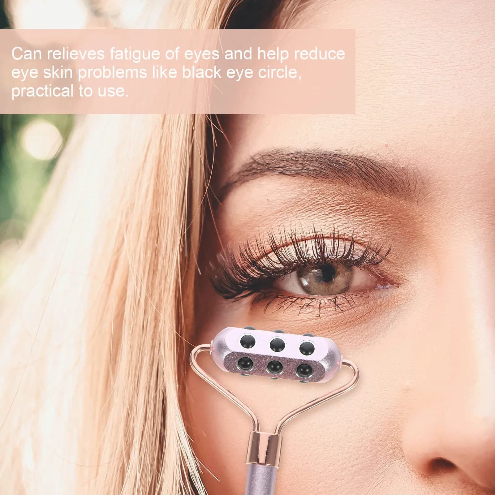 Granule Facial Roller Massager for Face Neck Eyelid Cheek Forehead Skin Care Tool with Negative Ions Boosts Collagen