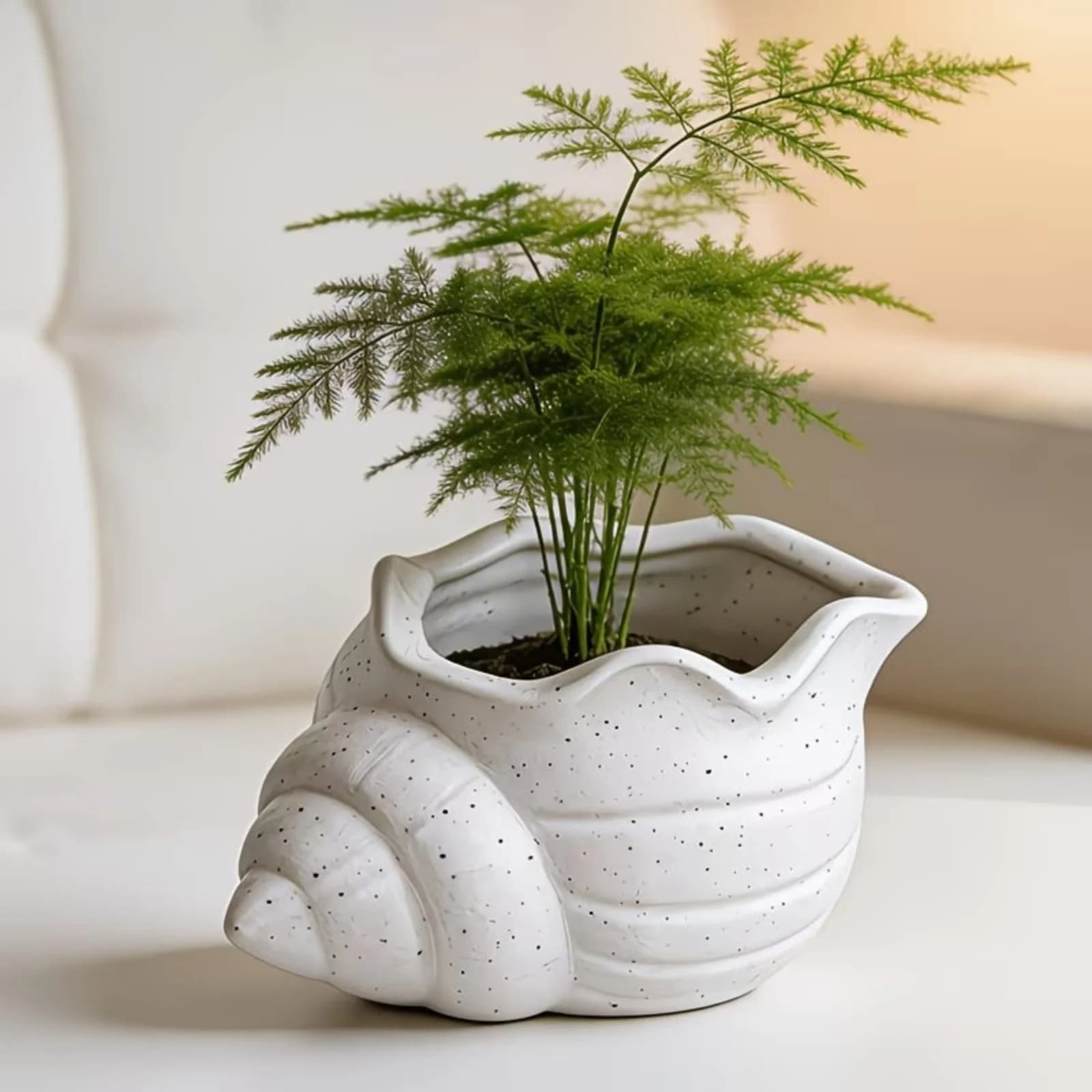 1 Pezzo Vaso per Fiori a Forma di Conchiglia Stampato in 3D, Grazioso Contenitore a Forma di Conchiglia con Foro di Drenaggio, Vaso per Piante Verdi da Interno per Decorazione Casa e Ufficio