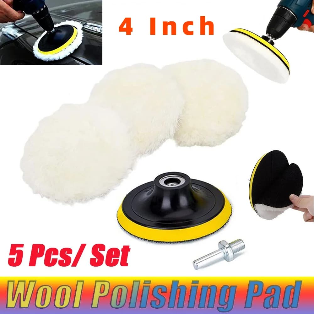 5 pz/set 4 pollici Auto Lucidatura Ceretta Lucidatura Ruota Pad Auto Lucidatore Kit per Auto Vernice Cura Auto-styling