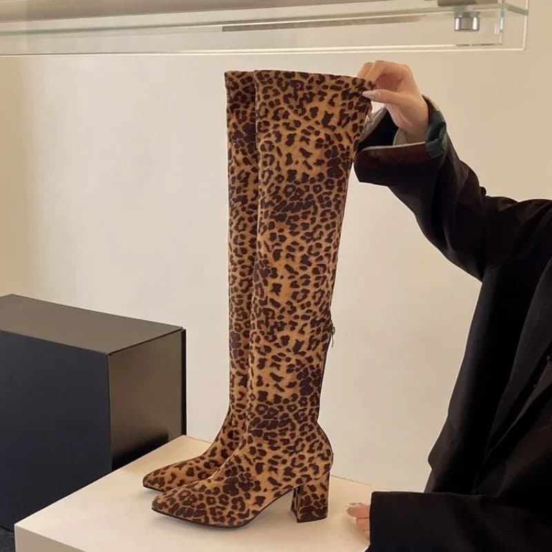 Stivali da donna con tacco alto a punta in stile europeo e americano Stivali invernali di nuova moda 2025