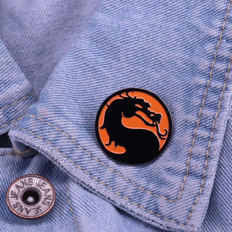 Gioco Arcade smalto Pin personalizzato combattente rotondo drago spilla vestiti zaino spilla distintivo in metallo gioielli regalo goccia nave Pin g