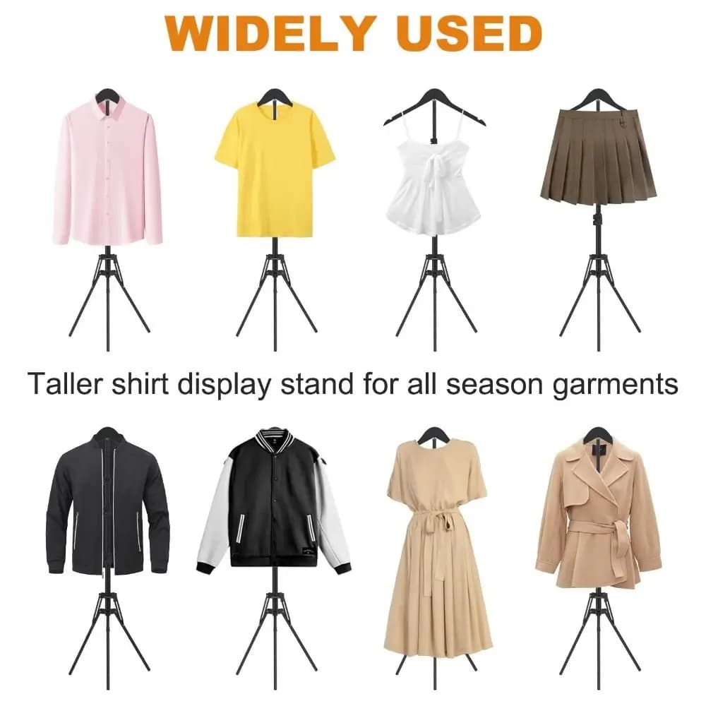 Adjustable Shirt Display Stand Foldable 32-63 Inch Garment Rack Stable Mannequin Torso Clothes Steamer Stand For Vendors Display