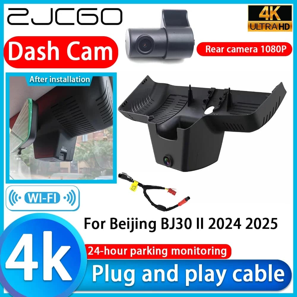 ZJCGO per Beijing BJ30 II 2024 2025 Registratore Video 4K UHD Plug and Play DVR Dash Cam
