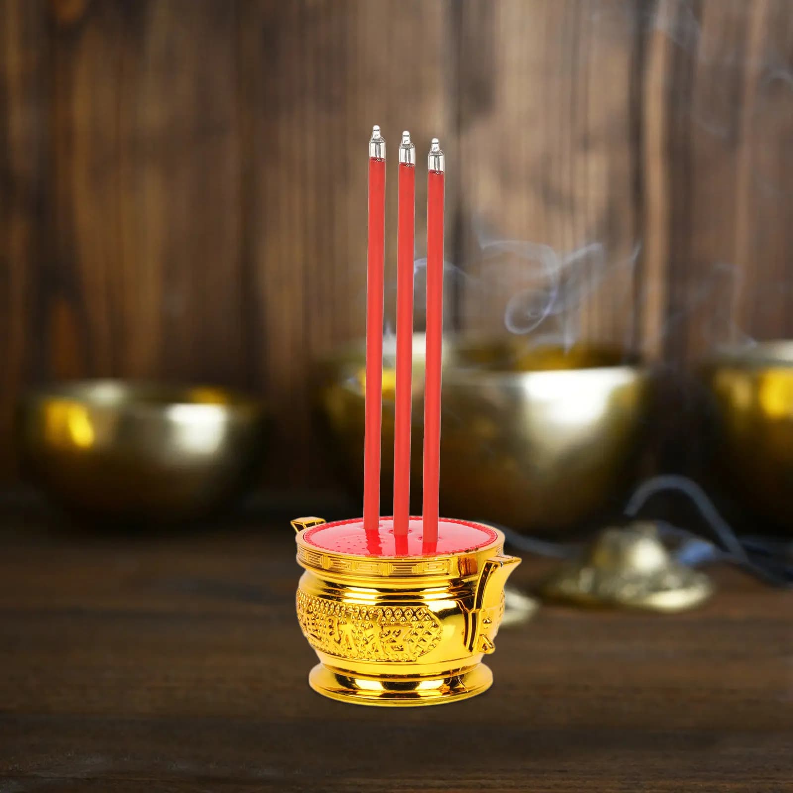 12 Pezzi Bruciatore di Incenso LED a Forma di Loto, Lampada Elettronica Buddista per Preghiera, Devozione e Decorazione dell'Altare