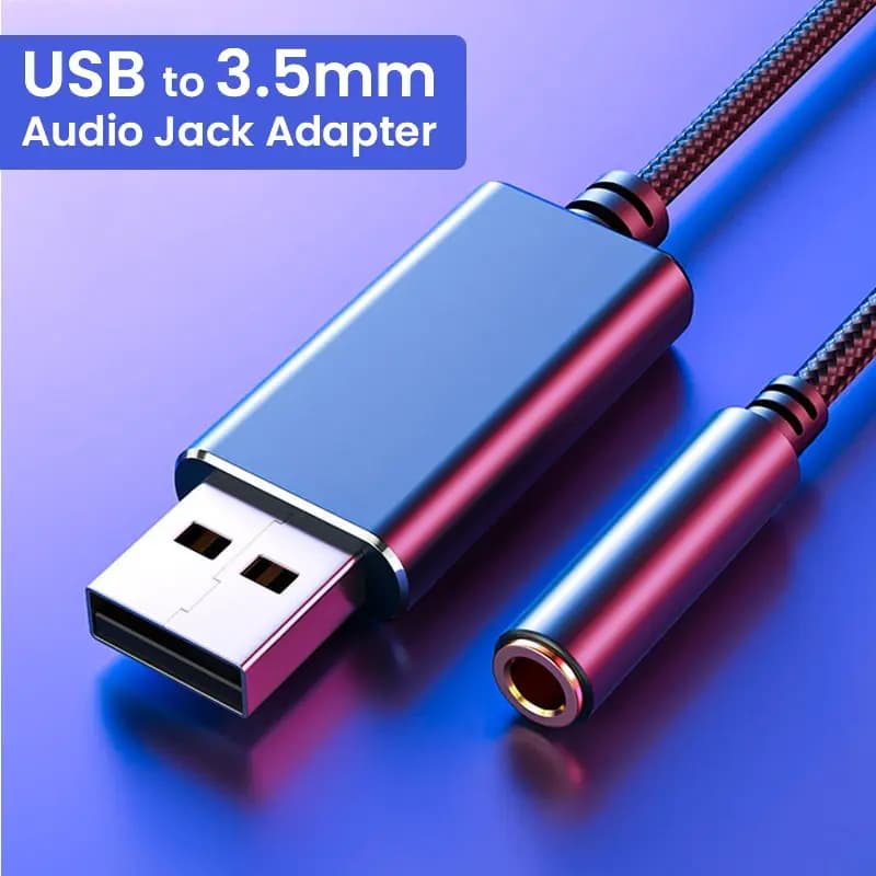Cavo audio da USB a jack da 3,5 mm Adattatore da USB a Aux Scheda audio stereo esterna Supporto da USB a TRRS Cuffie con porta Aux a 4 poli