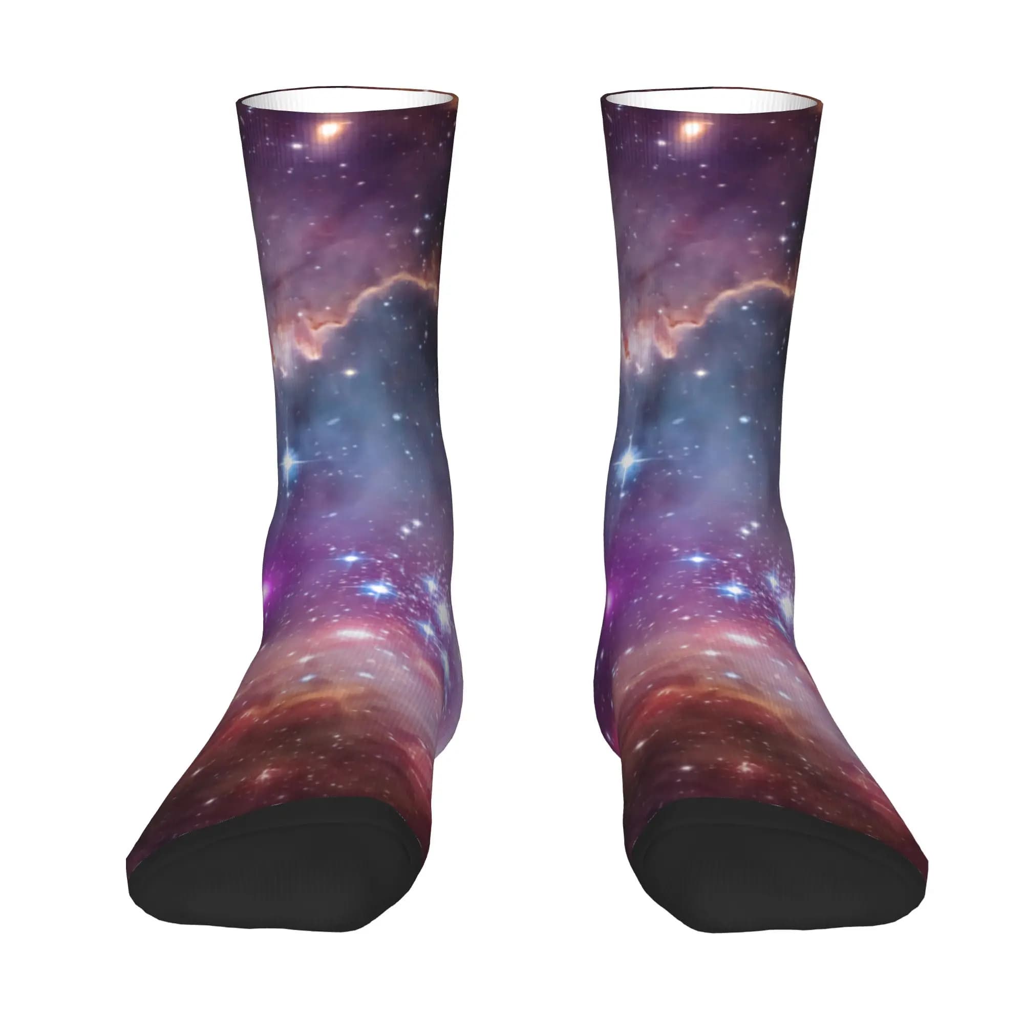 Custom Nebula Star Burst Men's Crew Socks Unisex Novelty Spring Summer Autumn Winter Dress Socks