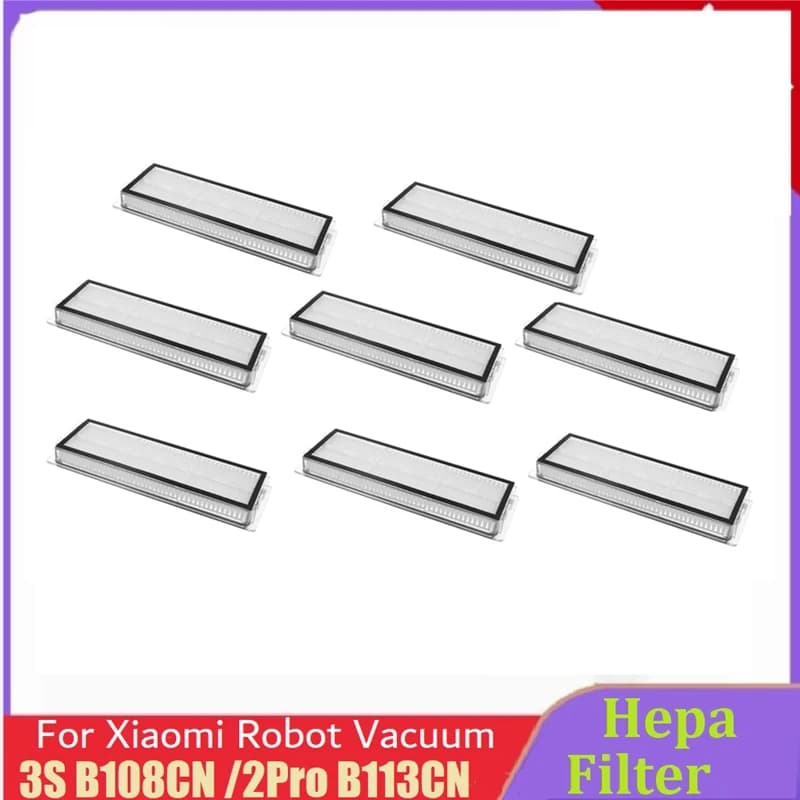 8PCS Lavabile Filtro Hepa Per Xiaomi Robot Aspirapolvere 3S B108CN /2Pro B113CN Robot Aspirapolvere Parti di Ricambio filtri