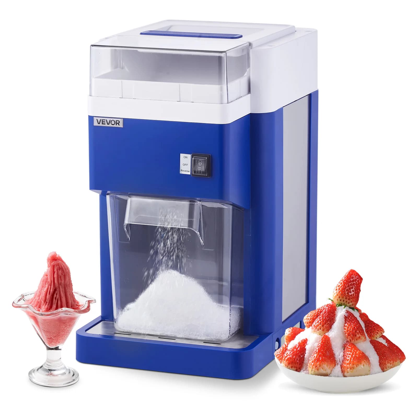 SucceBuy Macchina Tritaghiaccio Commerciale da 1.8L, Elettrica, con Lame in Acciaio Inossidabile, per Coni di Neve e Ghiaccio Tritato, per Dessert e Uso Domestico