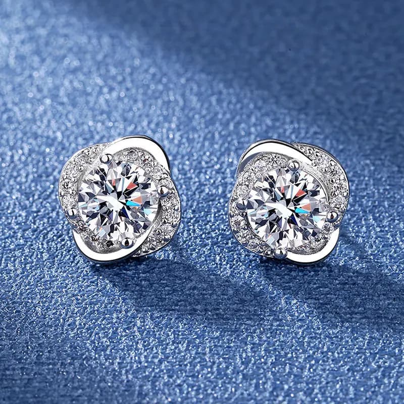 Orecchini a perno con perline rotonde in argento sterling 925 e zirconi, orecchini a perno da donna con chiusura a vite, semplici e alla moda E45