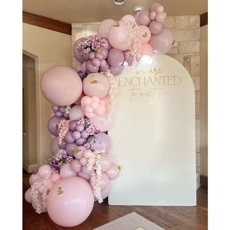 107pcs Pastel Balloon Arch Kit Retro Pink Purple Balloons Baby Shower Girl Birthday Bride Wedding Anniversary Party Decoration