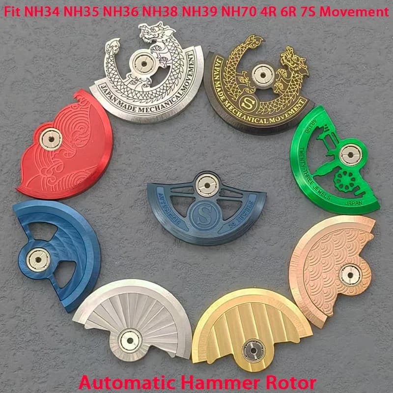 Mod NH35 Rotore automatico a martello adatto NH34 NH36 NH38 NH70 7S26 4R 6R Movimento pendolo Peso Orologio subacqueo da uomo Sostituisci la parte del rotore