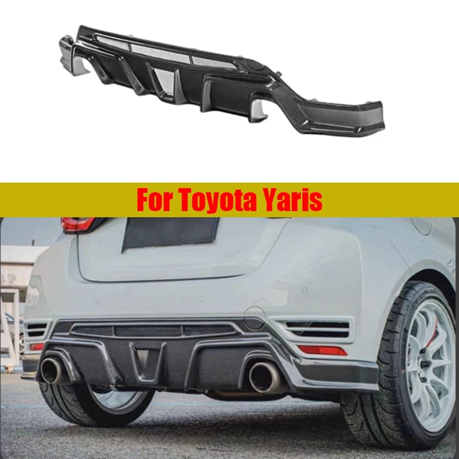 For Toyota Yaris GR Carbon Fiber Car Rear Bumper Diffuser Rear Splitters Spoiler Back lip shunt Style Upgrade automotive parts