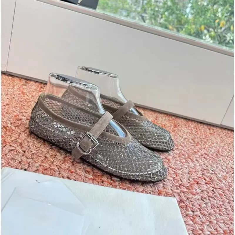 Scarpe Mary Jane di Lusso Francesi con Suola Piatta Intrecciata per Vacanze Femminili, Scarpe da Ballo Minimaliste