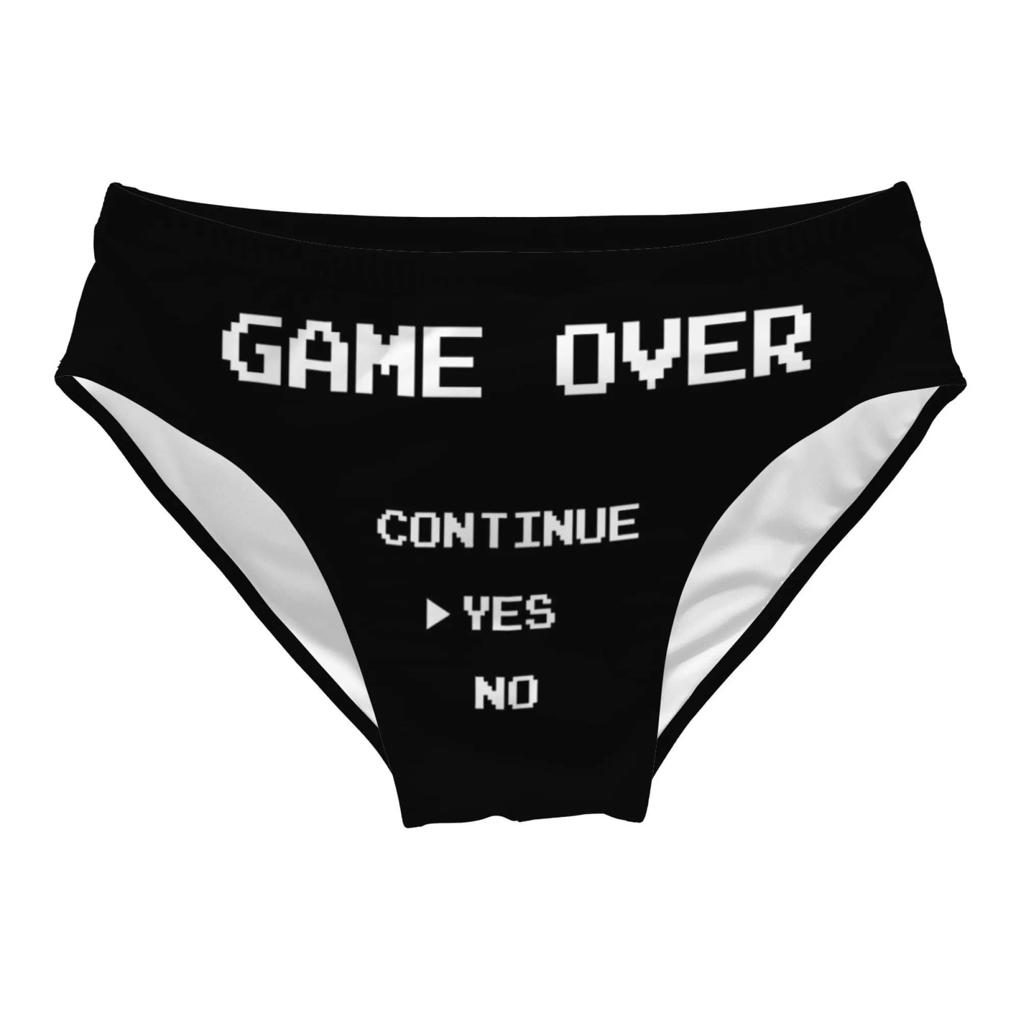 Pixel GAME OVER Swim Trunks Stretchy Soft Skin-friendly Men's Triangle Swim Trunks Water Sports Surfing Fitness Fashion Swimsuit