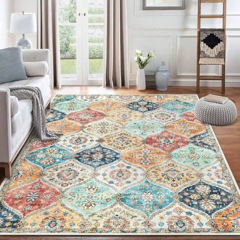 Tappeto Marocchino Bohemien VIKAMA, Morbido e Antiscivolo, per Soggiorno, Divano, Tavolino, Camera da Letto, Cabina Armadio, Decorazione Casa