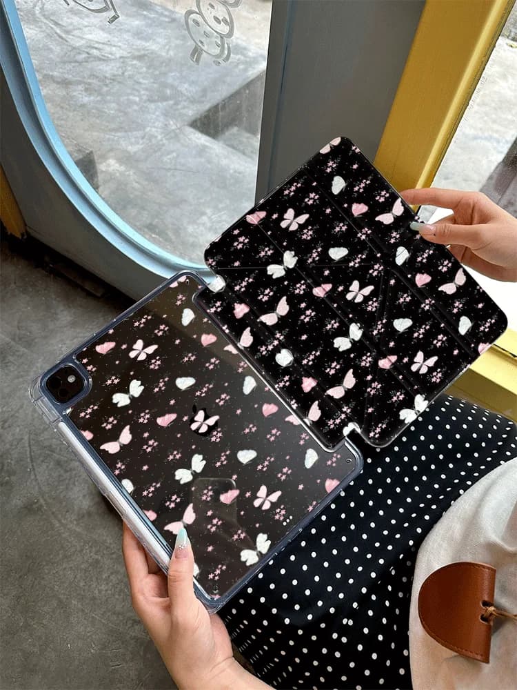 Fashion Black Butterfly Floral Tablet Case for Honor X8A X9 X8 Pro V9 V8Pro 8 9/10 Pro GT Pro MagicPad2 11 12 12.1 12.3" Cover