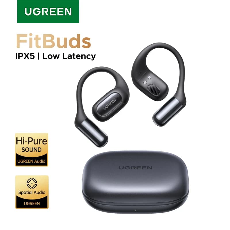 Open-ear earphones, Bluetooth 6.0 True-Wireless TWS wireless earphones with ear hook, space audio, 30 hour playback