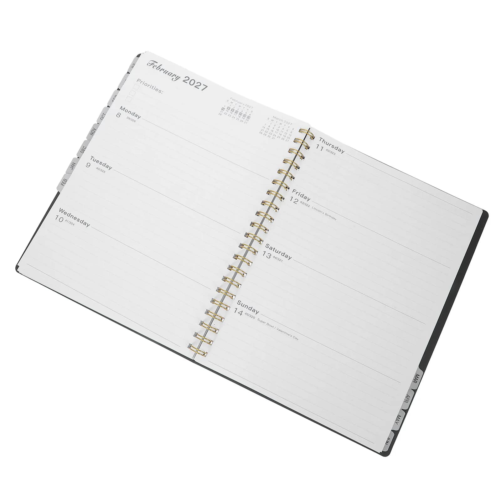 Agenda Giornaliera A4 2026 con Rilegatura a Spirale Doppia, Copertina Antimacchia, Pianificatore Mensile e Settimanale, Calendario, Organizer per l'Anno Accademico
