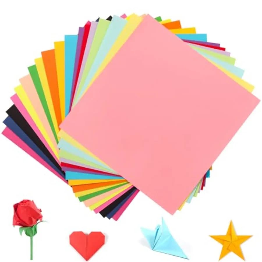 Origami Paper 6x6in, 200 Sheets, 20 Colors, Square Craft for Arts and Crafts, Scrapbook Paper, Colored Paper, Origami Kit Suppl