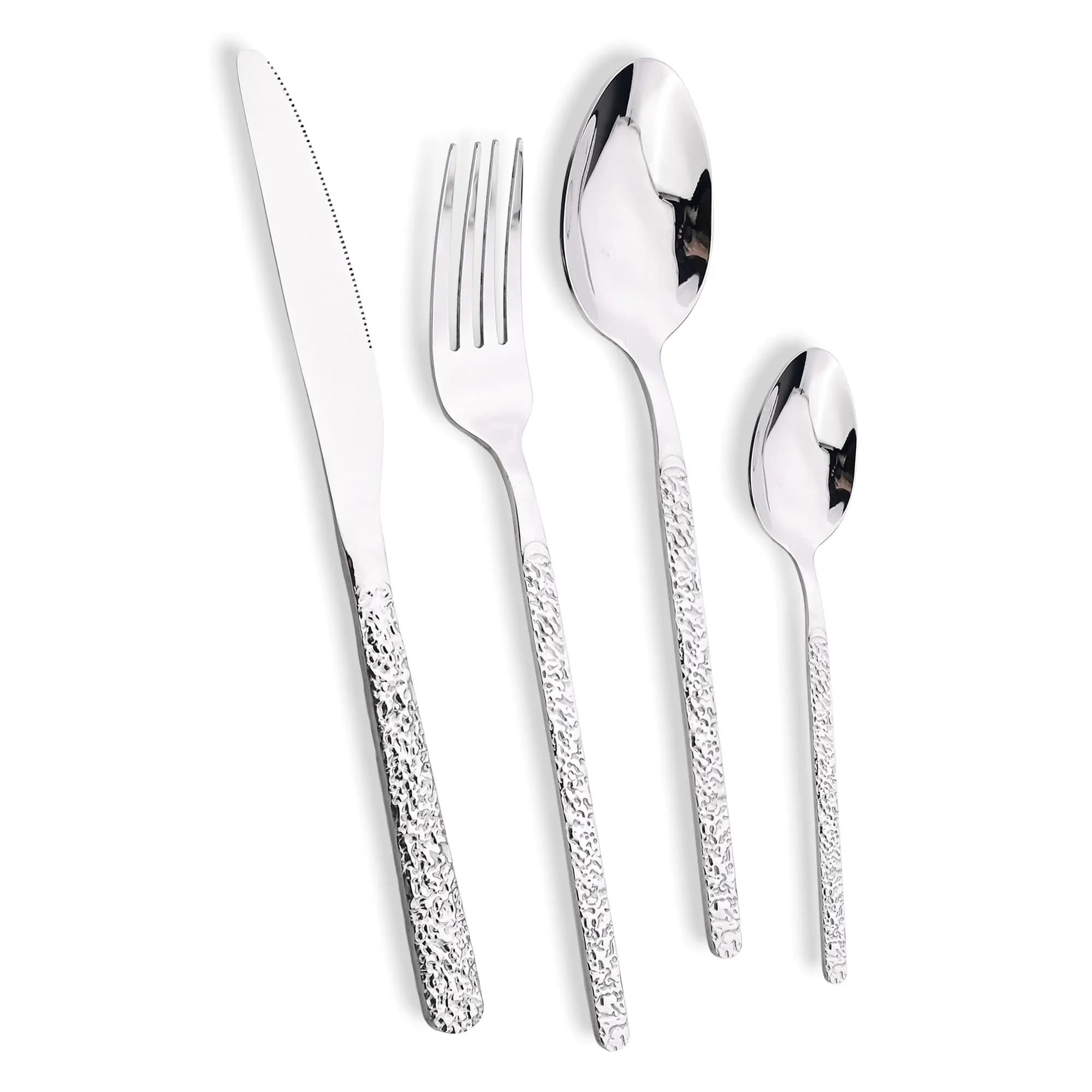 4Pcs Imitation Stone Handle Cutlery Set Stainless Steel Dinnerware Flatware Knife Fork Spoon Dinner Set Kitchen Tableware