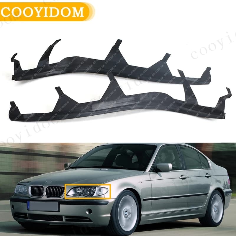 Auto Anteriore Superiore Faro Strisce di Copertura Per BMW E46 325i 2002-2005 Finiture Faro Striscia di Tenuta Guarnizione 63126921859 63126921860