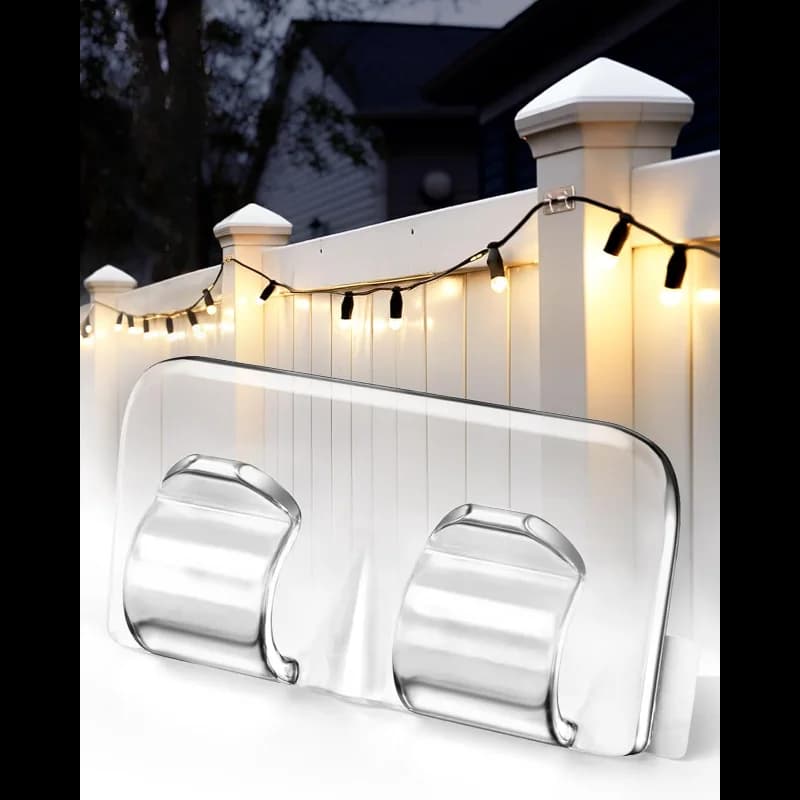 Ganci per luci a corda da esterno Clip 26 pezzi Gancio leggero resistente con strisce adesive impermeabili per appendere l'illuminazione natalizia