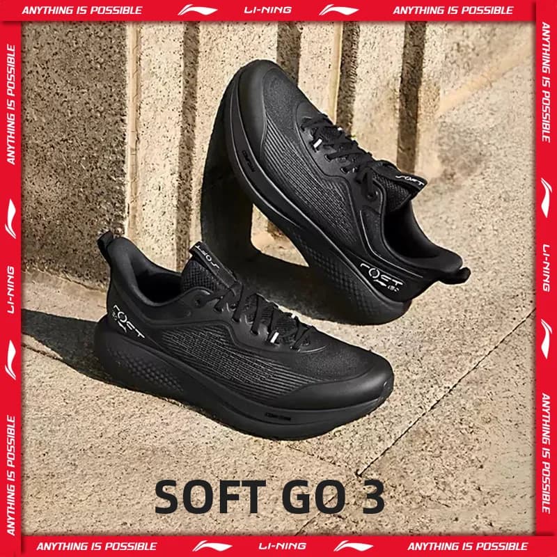 Li-Ning Men's SOFT GO 3 Lifestyle Shoes COMFOAM Reflective Leisure Slip-on Walking Shoes LiNing Stylish Sneakers AGLW001