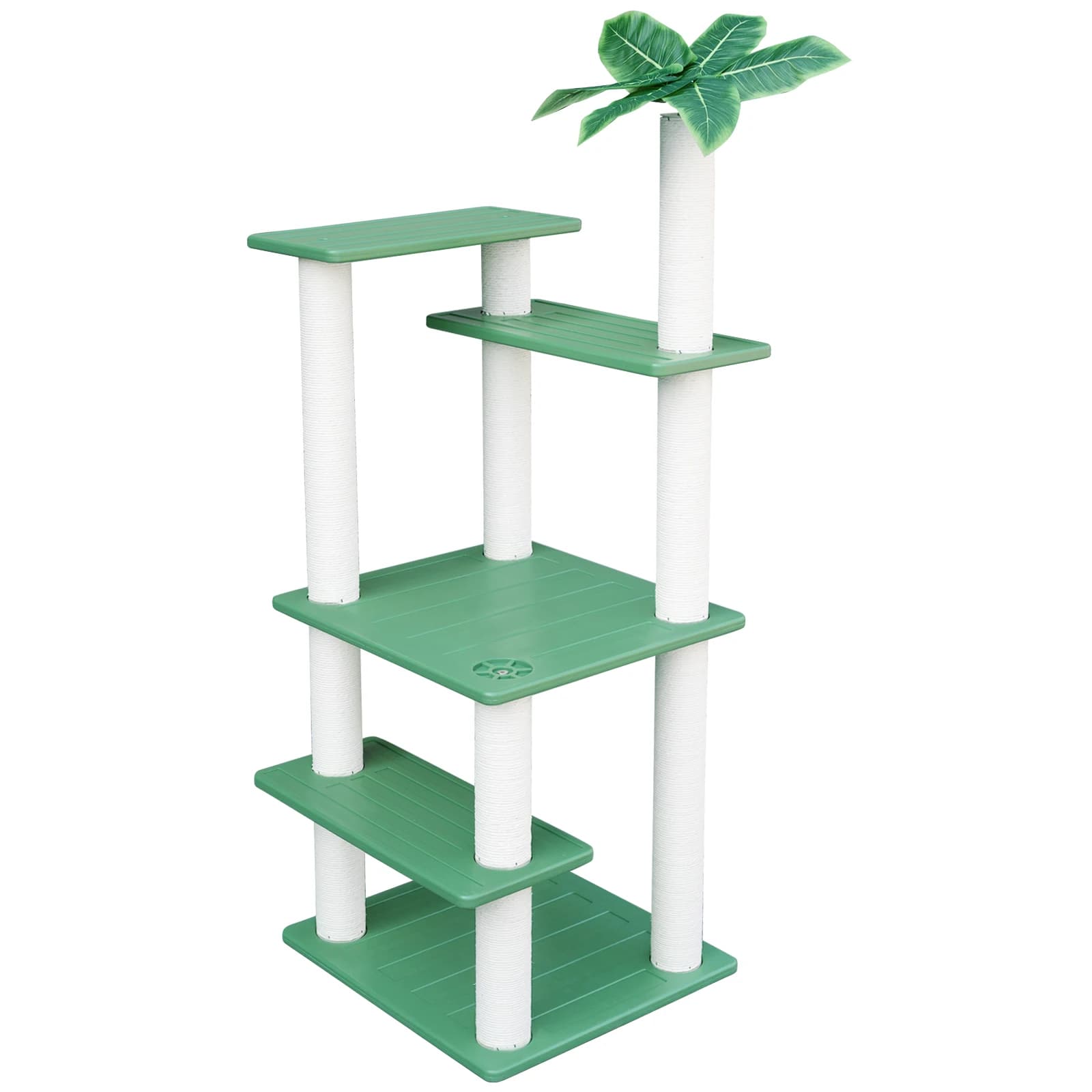 Albero per gatti multilivello impermeabile da esterno da 56 pollici per gatti esterni e interni, con bordo in PVC e tiragraffi per gatti