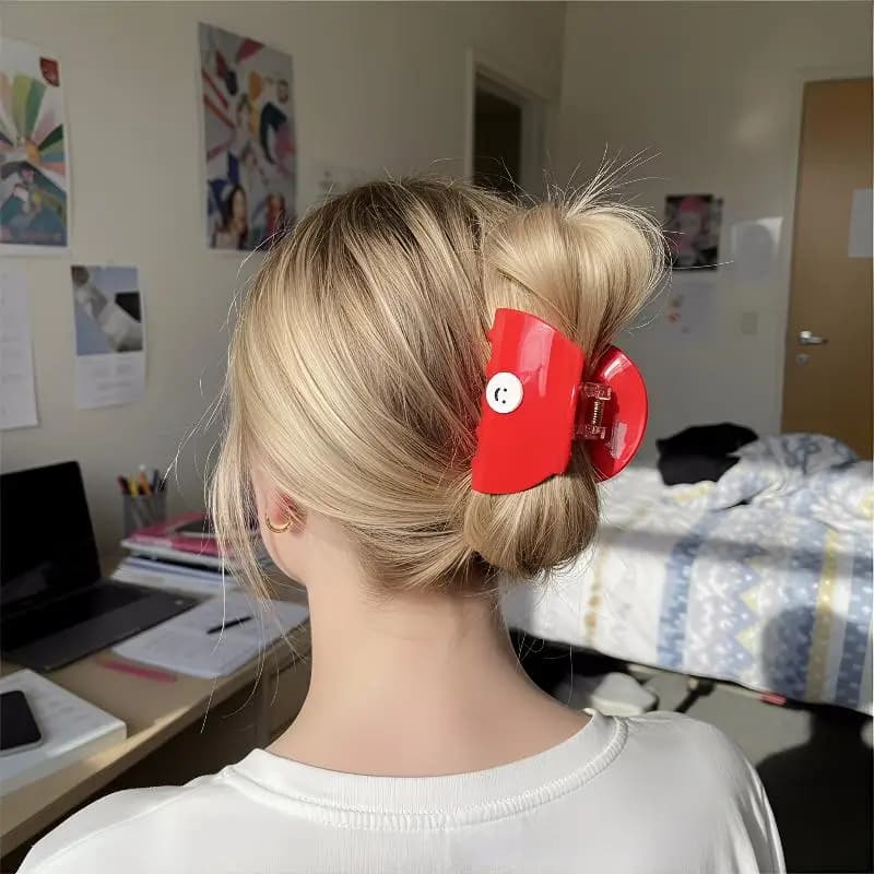 Fermacapelli a pinza a forma di racchetta da tennis alla moda, in acetato, per donna, per capelli spessi, uso quotidiano, tenuta sicura