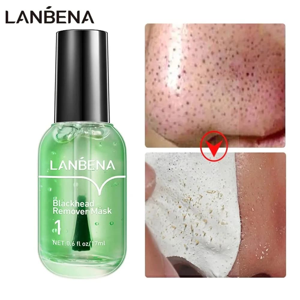 LANBENA Maschera per la rimozione di punti neri + Siero restringente i pori (Passo 1+Passo 2) Trattamento viso per l'acne 17 ml