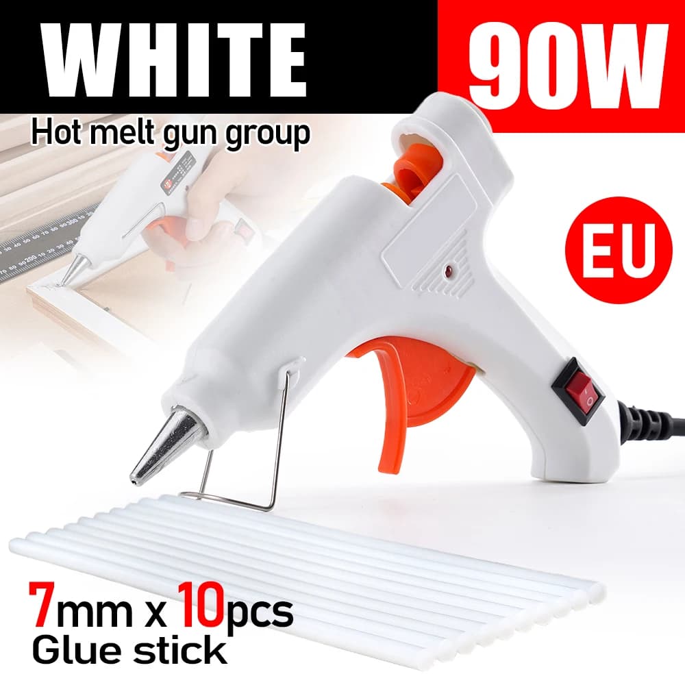 Pistola per colla a caldo da 90 W con interruttore per colla stick da 7 mm Mini pistola a caldo adesiva industriale Strumento di riparazione per pistola a temperatura di calore elettrica