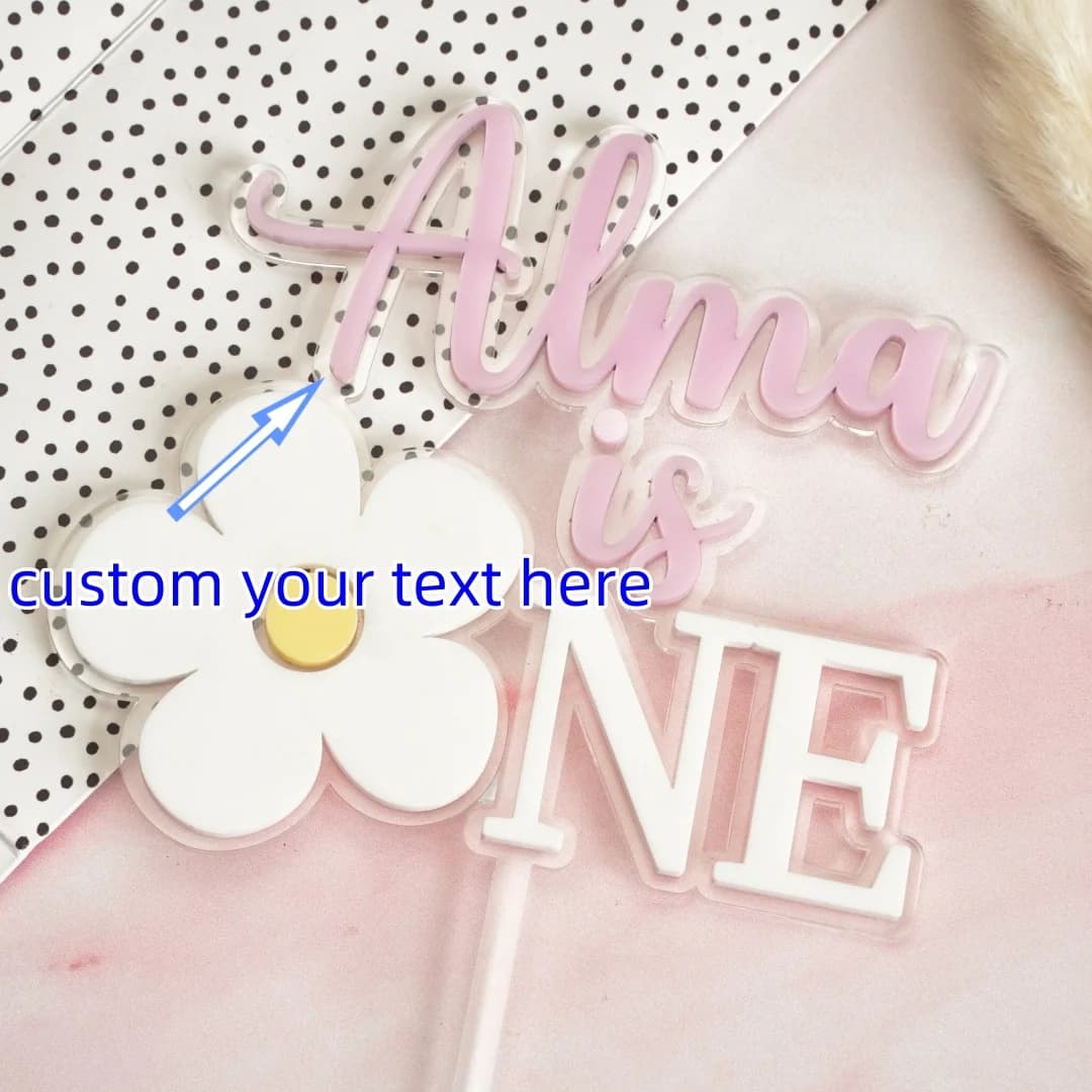 Custom Cake Decoration - 1 Piece Customized PMMA Hot Name Engraved Laser DIY Accessory For Birthdays, Children And Sweet Gifts, From