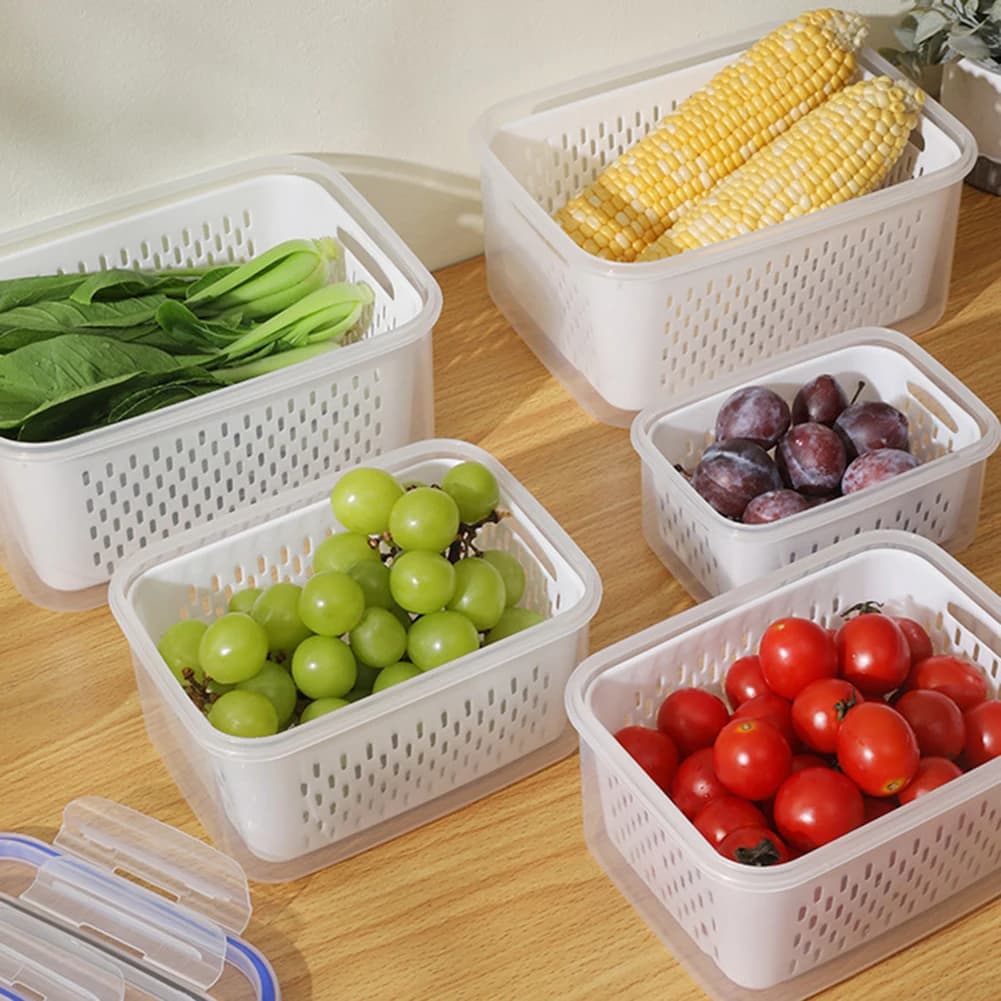 Contenitori per la conservazione di alimenti per frigoriferi, salvaspazio, per la preparazione di pasti sani e regolari
