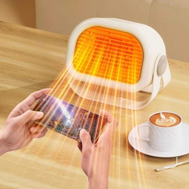 Nuovo piccolo ventilatore ad aria calda, riscaldatore da tavolo, scaldamani elettrico portatile in grafene a risparmio energetico, scaldamani portatile
