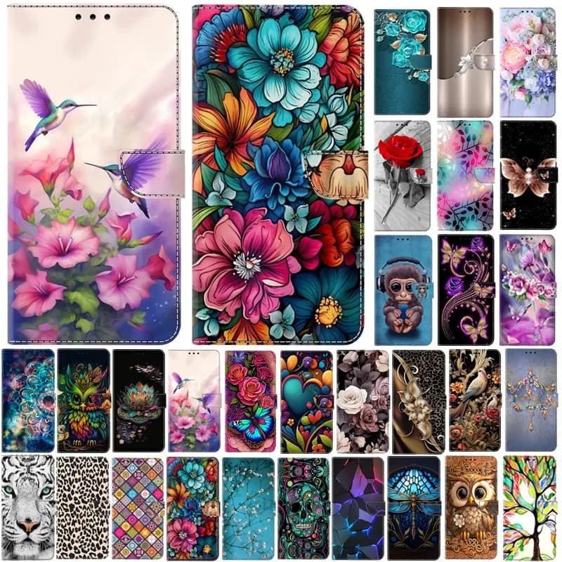P30 P20 Pro Phone Case for Huawei P30 P20 lite P 30 P 20 3D Cute Painted Magnetic Leather Flip Holder Wallet Mobile Phone Cases