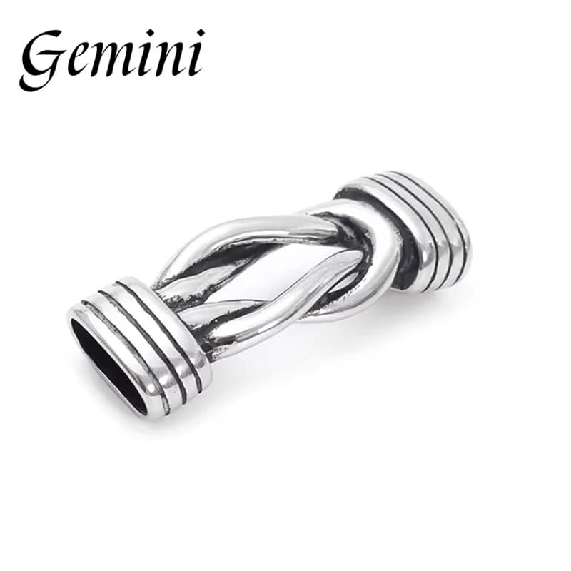 10 pz Connettori In Acciaio Inox Nodo Infinity Perline di Fascino 12*6mm Pelle Piatta per Il Braccialetto FAI DA TE Risultati Creazione di Gioielli parti
